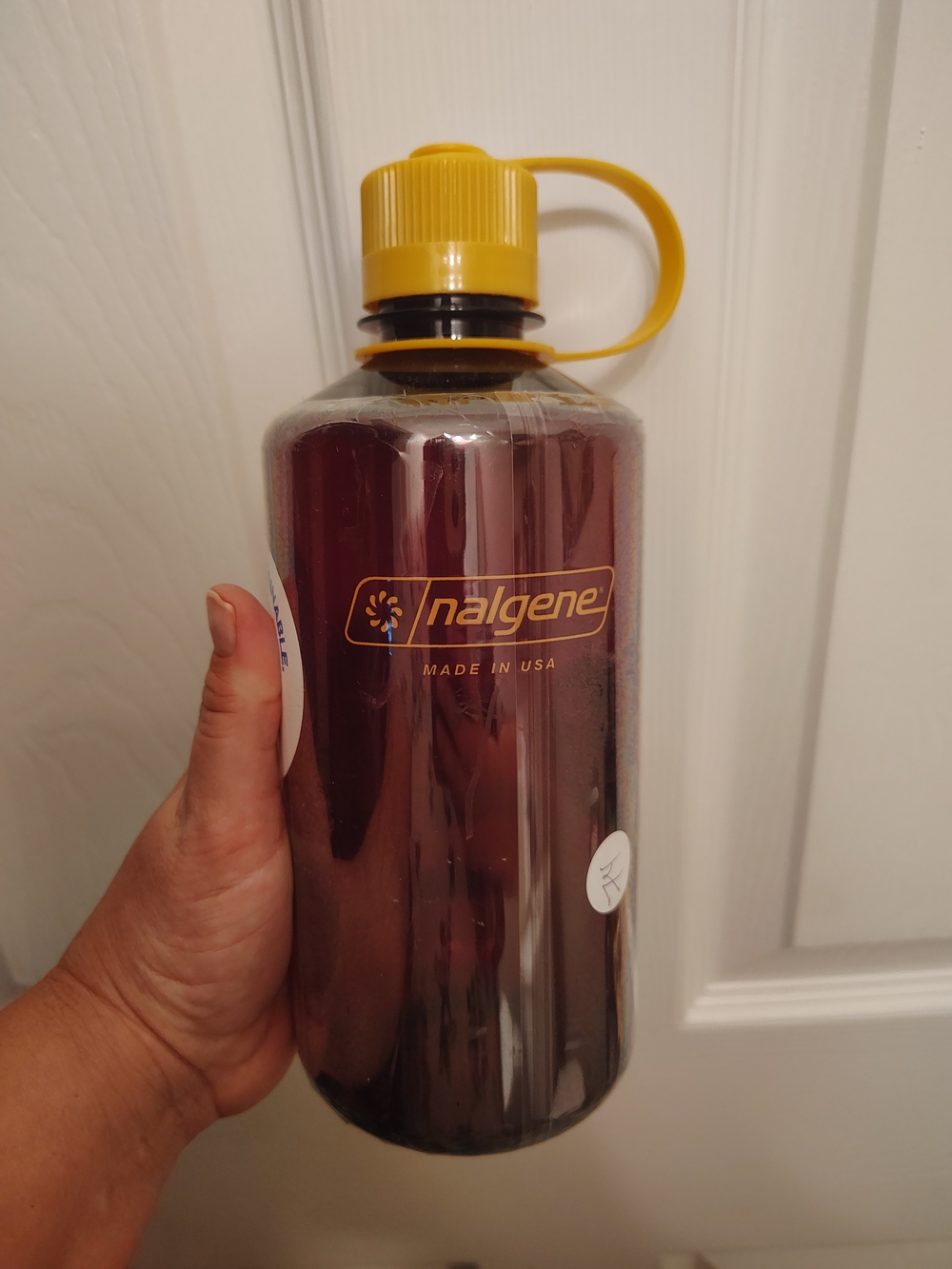 Nalgene Sustain 32 oz Wide Mouth Water Bottle Brown & Yellow